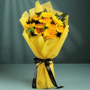 Elegant yellow roses bouquet arranged with fresh roses and green foliage. Perfect for friendship, birthdays, congratulations and special occasions. Available for same day flower delivery in Gomti Nagar and across Lucknow from a trusted local florist.